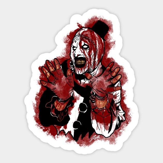 Silent Clown Bloody Sticker by Horror School Customs